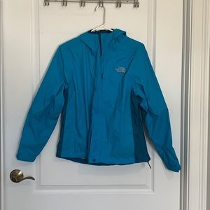 Blue north face rain coat